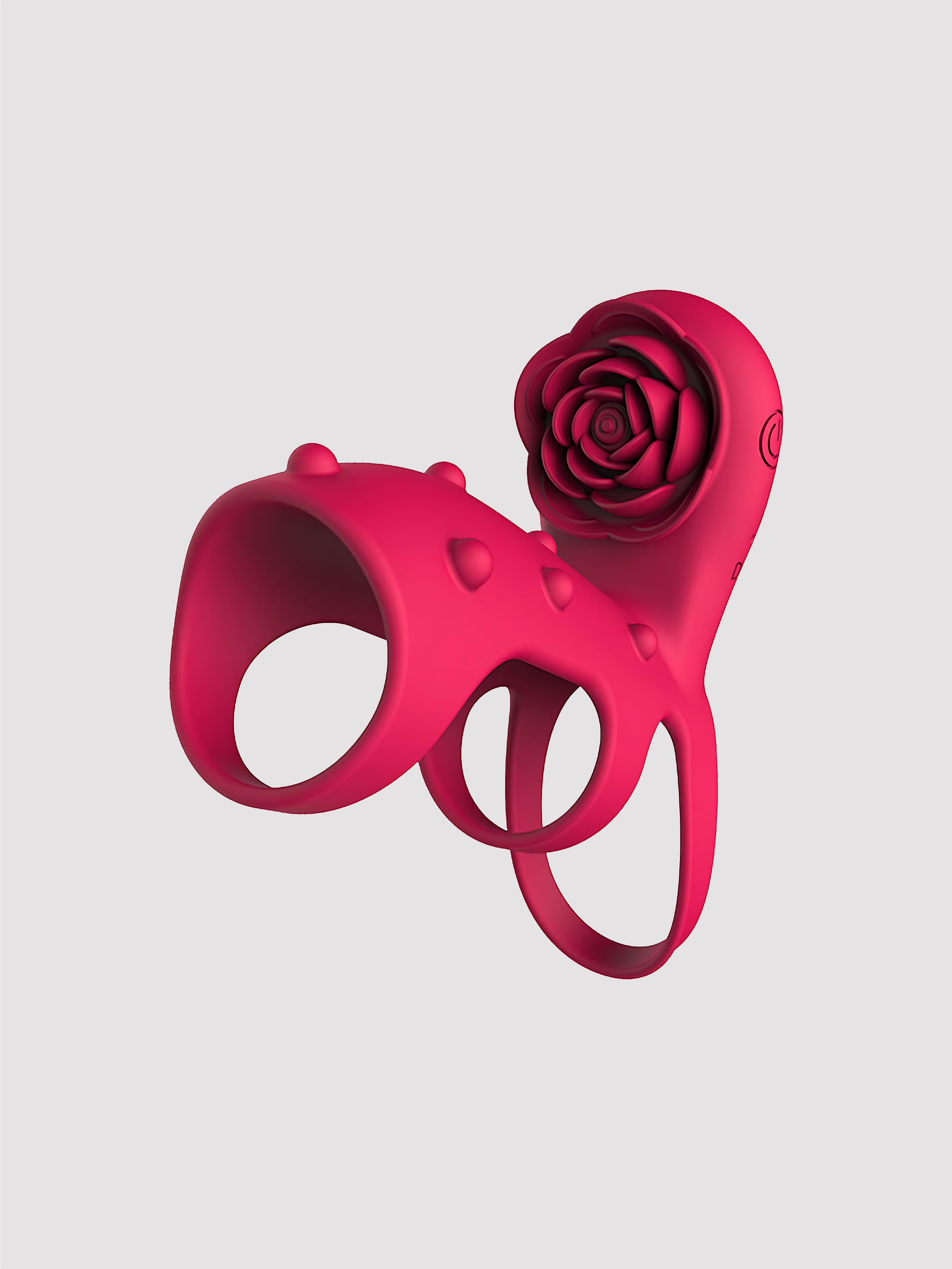 Stretchy rose vibrating cock ring with delay for couples shared pleasure and stamina.
