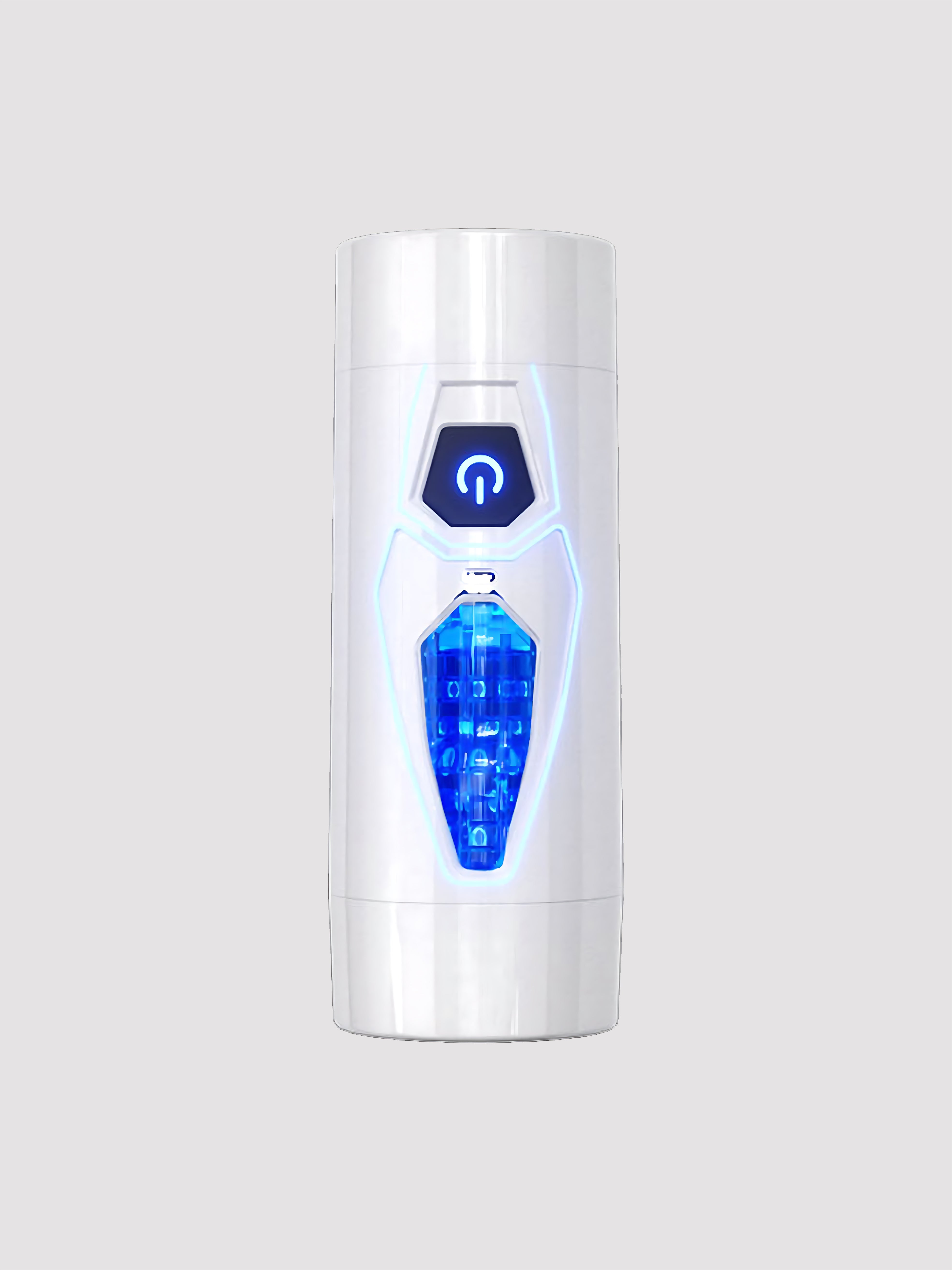 Textured interactive dual-opening male massager designed for intense male solo pleasure.