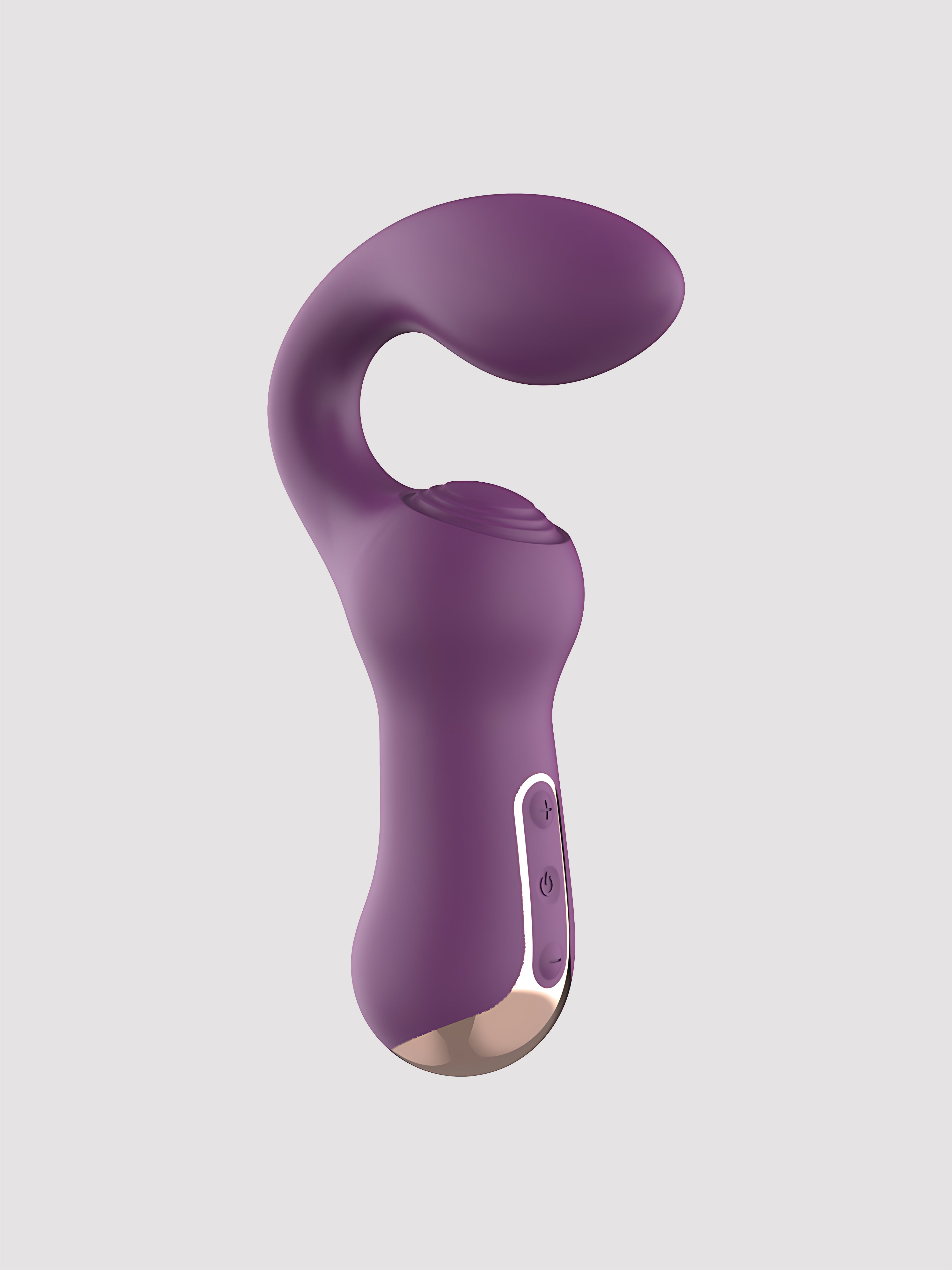 Powerful curved g-spot wand massager with multi-speed rumbling vibrations.