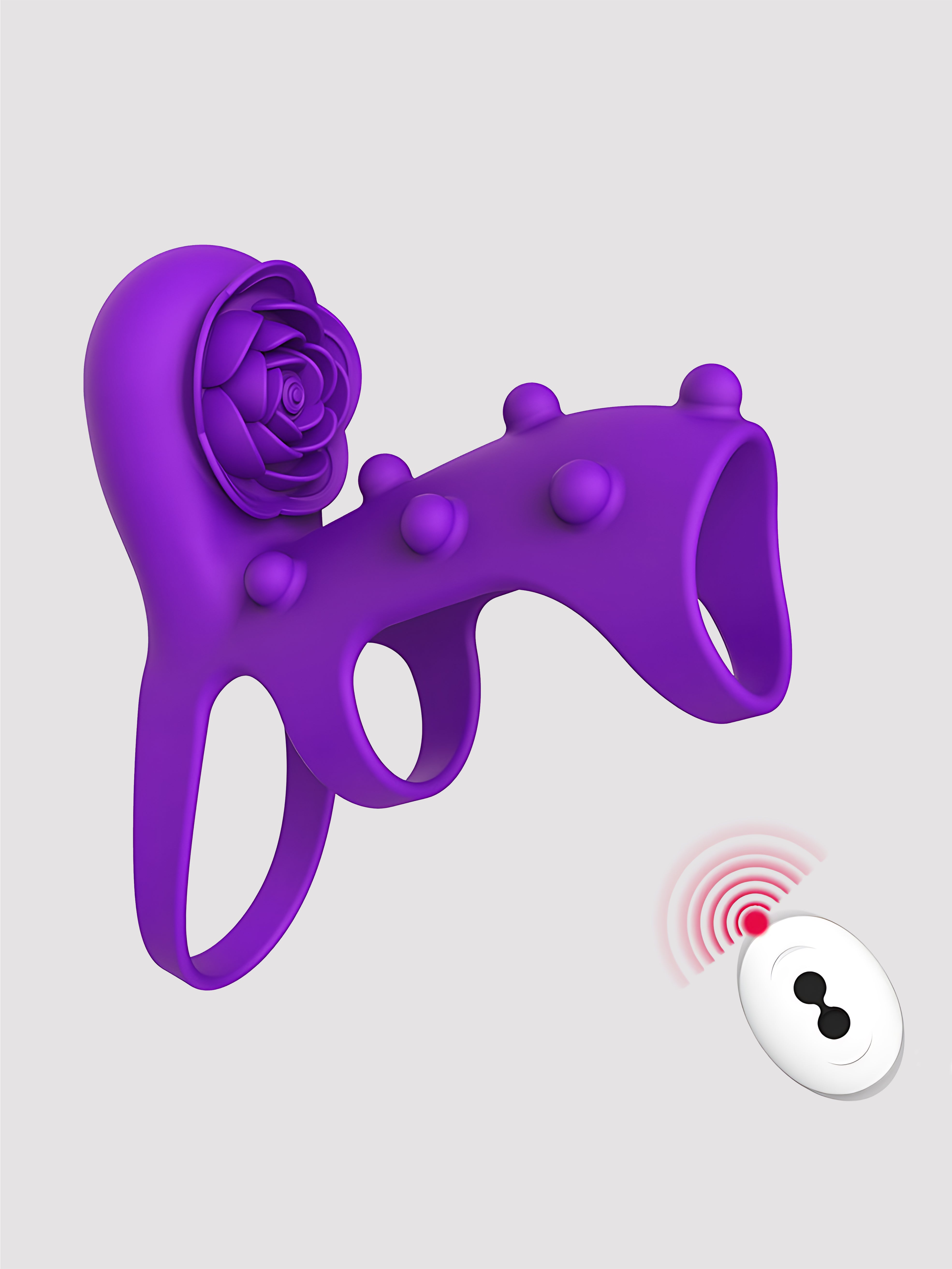 Rose Vibrating Cock Ring with Delay