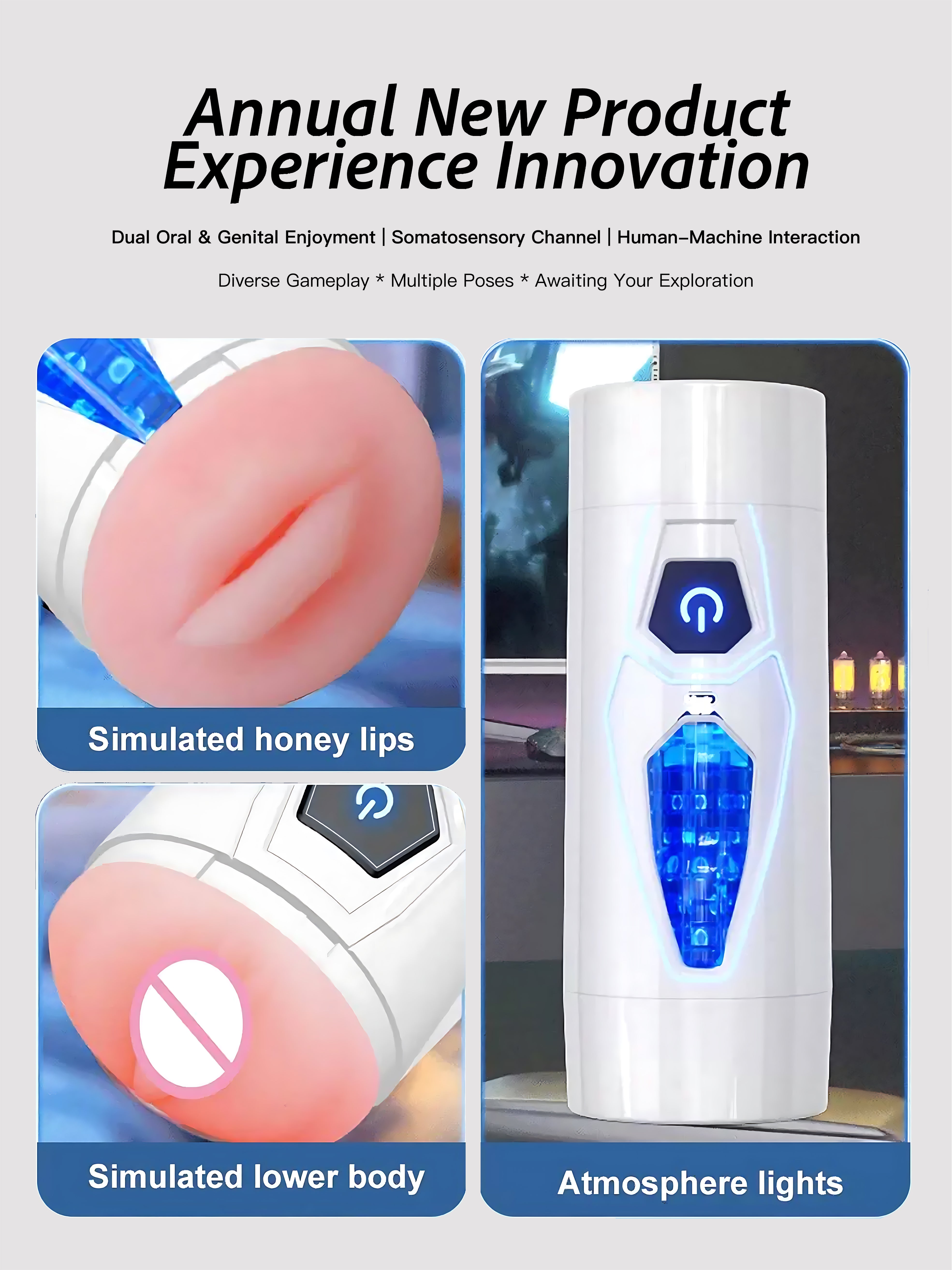Interactive Dual-Opening Male Massager