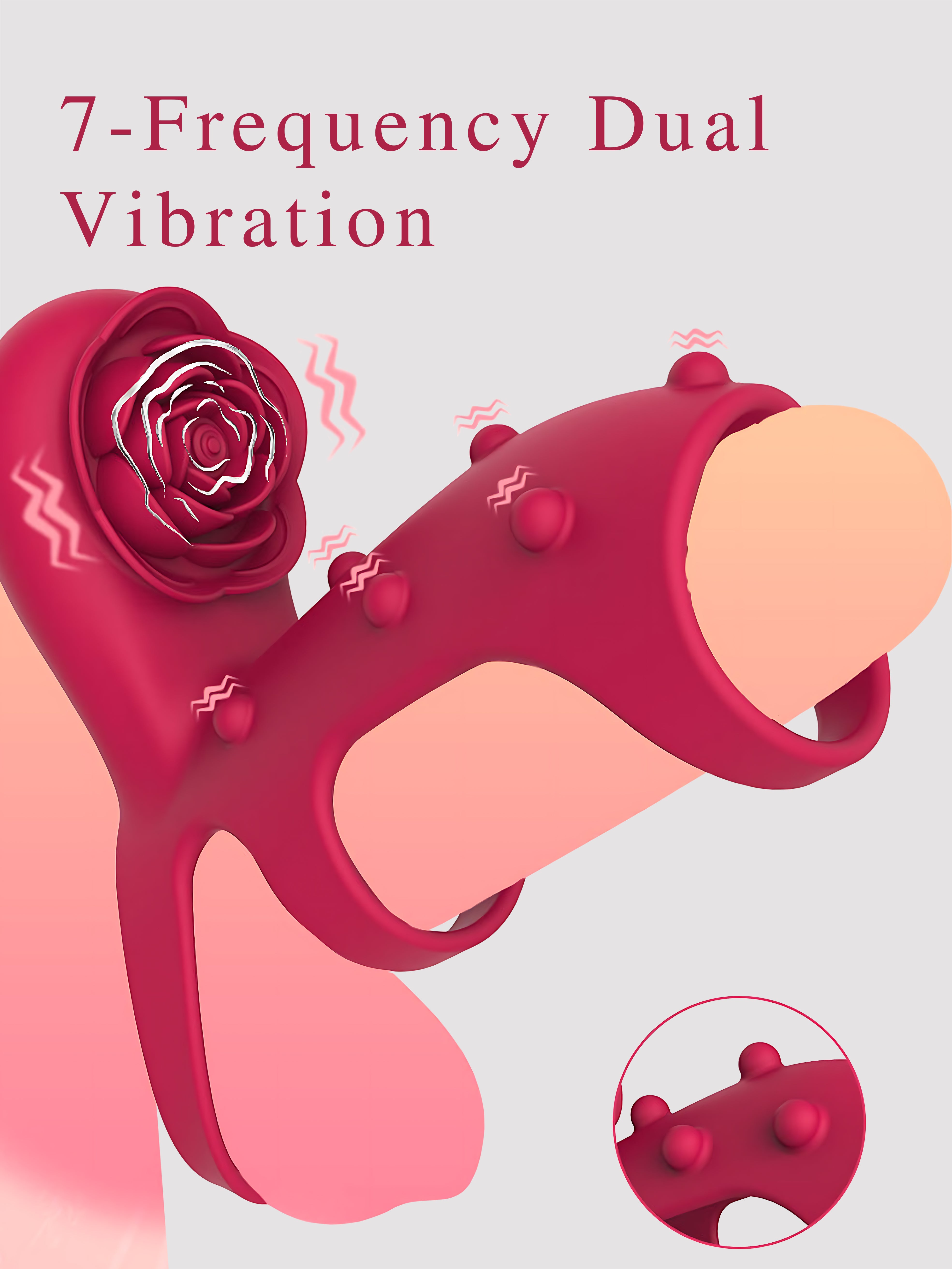 Rose Vibrating Cock Ring with Delay
